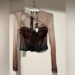 ⭐️NWT Fashion Nova mesh long sleeve